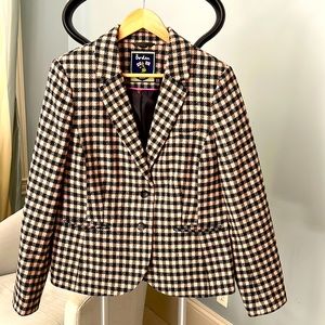 Boden tweed jacket in heather green and light pink pattern